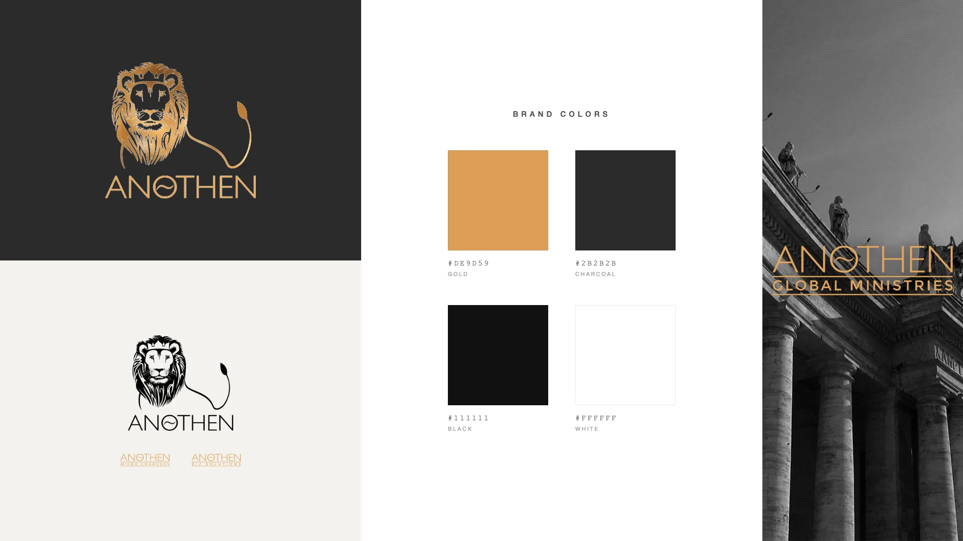 Anothen brand identity: logo, colors, and the people behind it