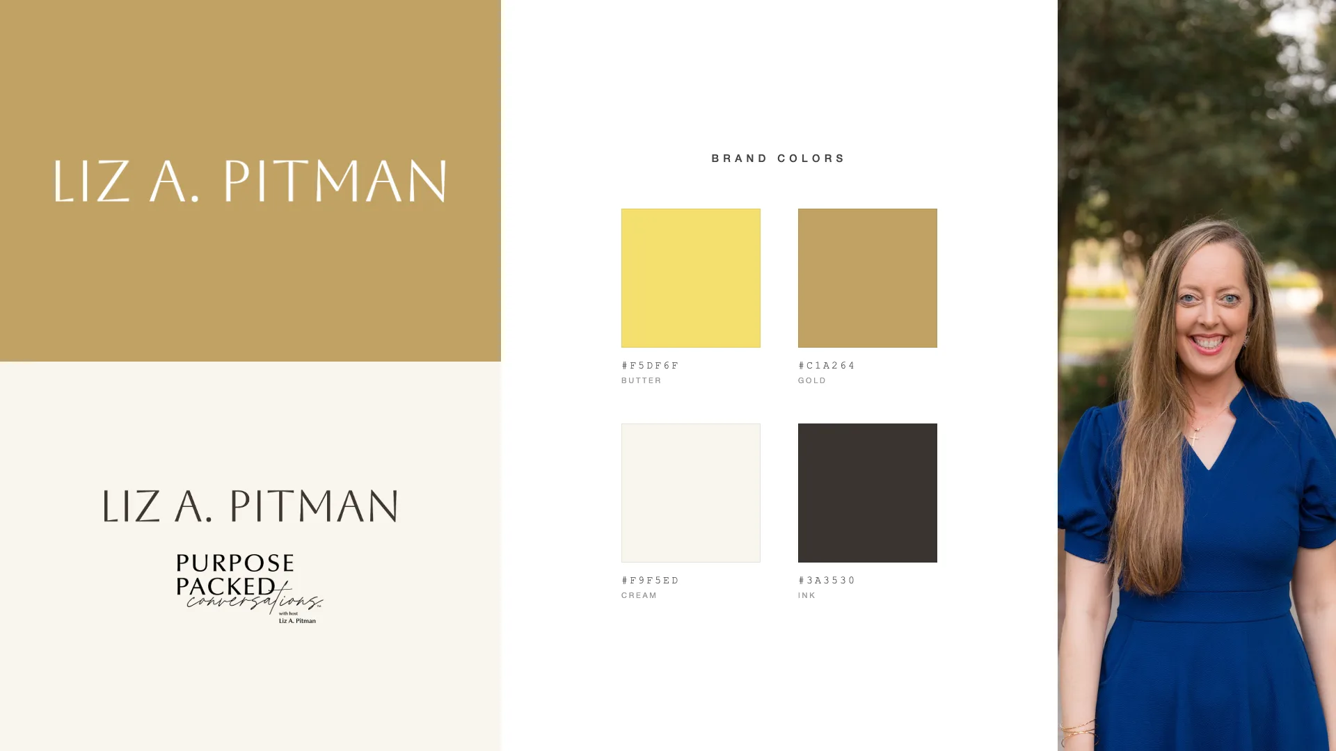 Liz A. Pitman brand identity: logo, colors, and the people behind it