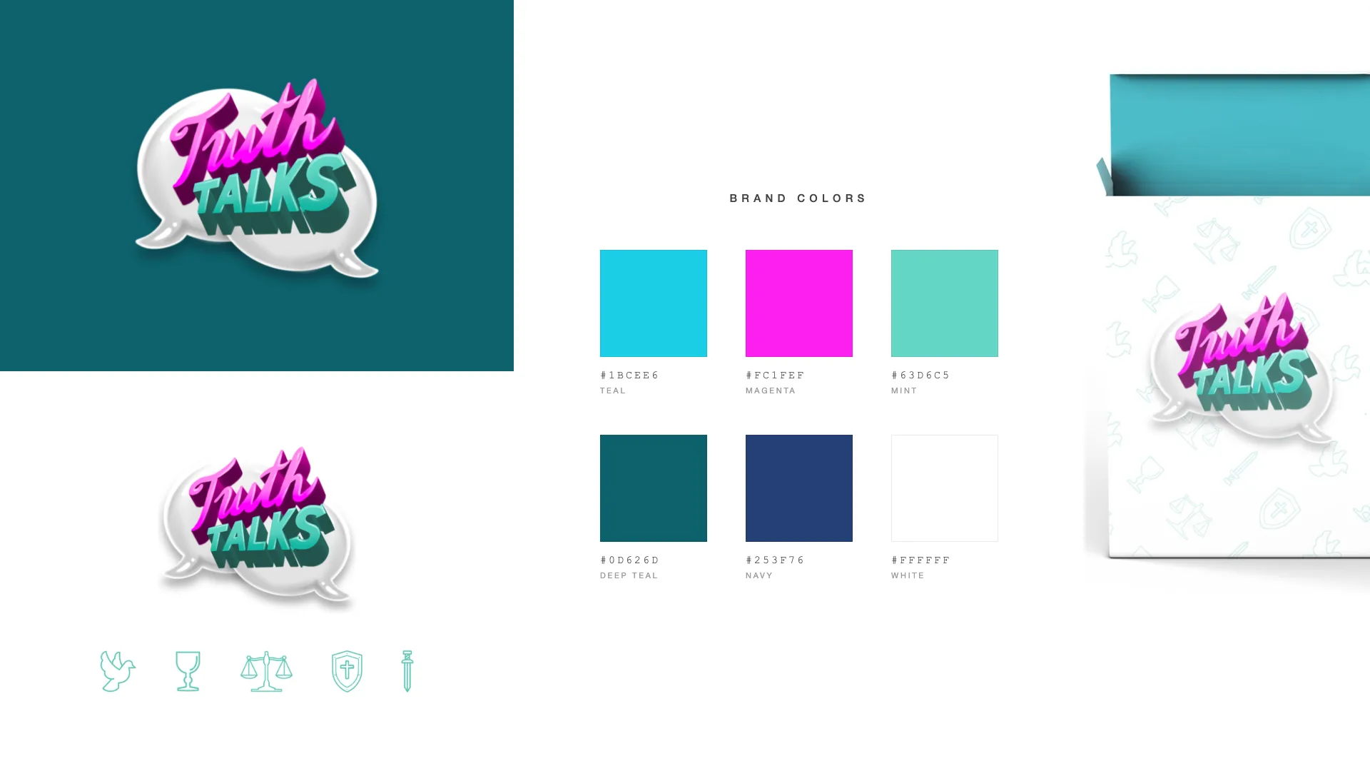 Truth Talks brand identity: logo, colors, and the people behind it